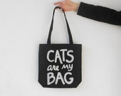Cat Lady Gift, CATS are my BAG tote, Black, Silver Print : canvas tote bag, hand lettered, quirky shopper tote bag, typography, under 20 Cat Lady Gift, CATS are my BAG tote, Black, Silver Print : canvas tote bag, hand lettered, quirky shopper tote bag, typography, under 20