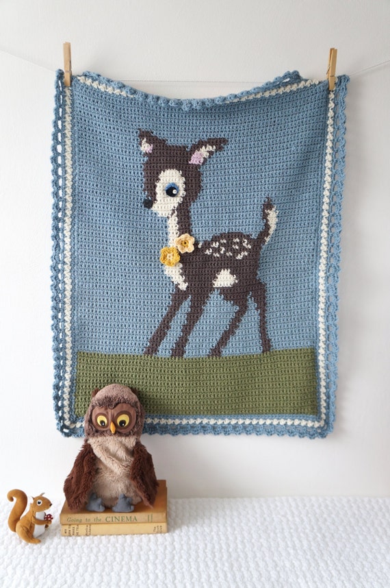 Woodland Nursery Deer Blanket Patterns for Baby Boy