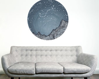 Scorpio and the Blue Ridge Mountains Decal - Astronomy Art by Elise Mahan