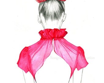 Fashion illustration , Fashion wall art, Fashion drawing, Girly wall art, Dressing room art, Beauty lounge art