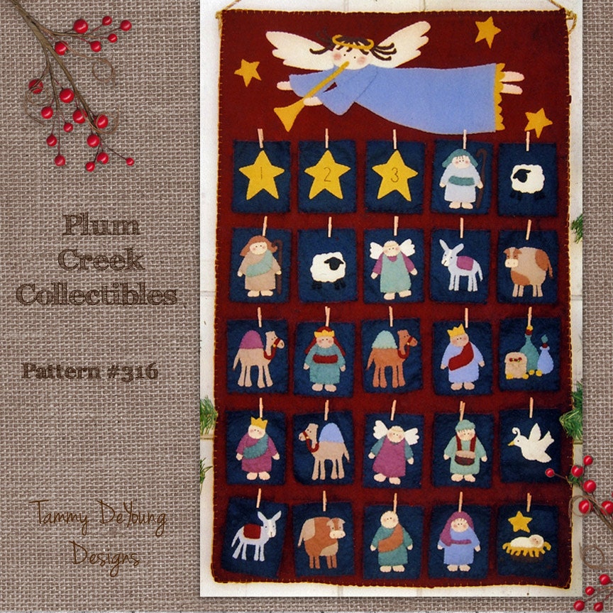 Nativity Advent Calendar Pattern. Religious Christmas