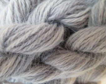 ONE SKEIN gray 100% angora bunny rabbit fur knitting yarn