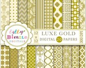 50% off LUXE Gold Digital Papers Pack 20 Digital Papers Commercial Use Il_170x135