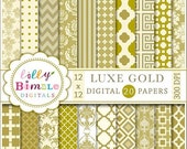 50% off LUXE Gold Digital Papers Pack 20 Digital Papers Commercial Use Il_170x135
