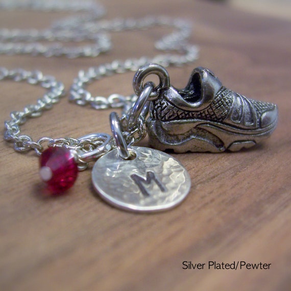 Personalized Running Shoe Charm Necklace by MadisonCraftStudio