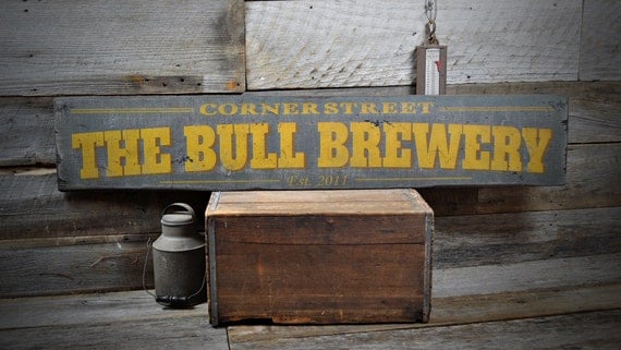 Custom Brewery Beer Sign Rustic Hand Made Vintage Wooden