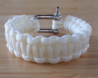 Cobra Weave Bracelet. Paracord Survival Bracelet. Paracord Shackle. Custom Paracord Bracelet