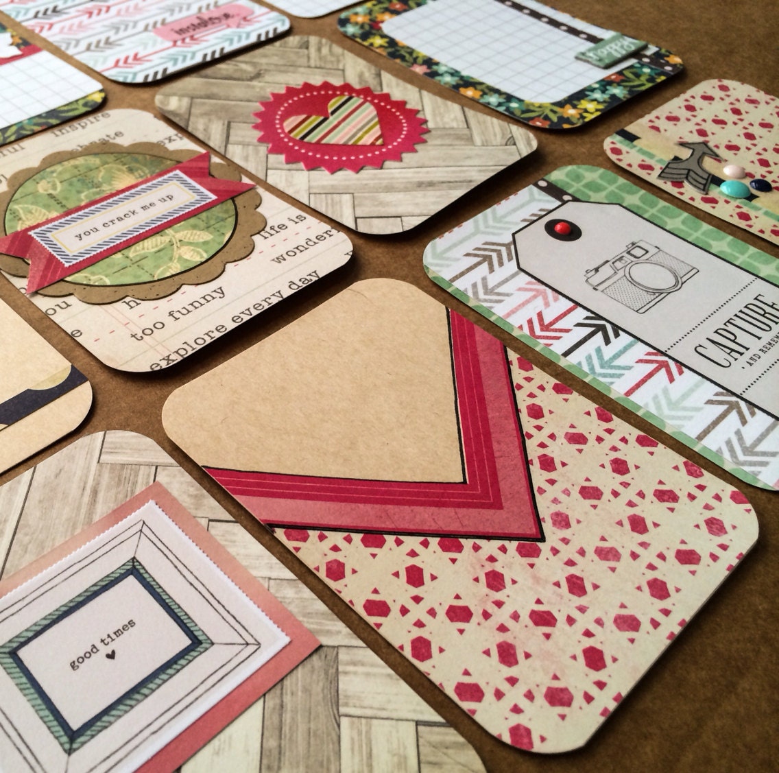 Dozen Beautiful Handmade Project Life Cards 3x4