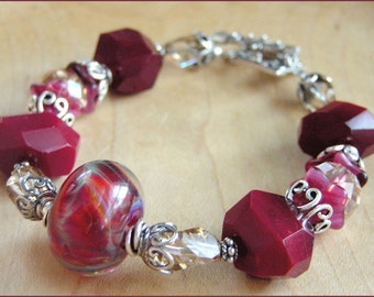 FIRE WITHIN Artisan Lampwork Beaded Bracelet