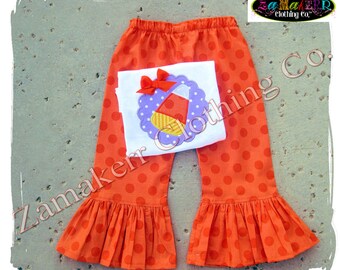 Custom Boutique Clothing Girl CANDY CORN Halloween Toddler Tshirt Tee Costume Pant Outfit Set 3 6 9 12 18 24 month size 2T 3T 4T 5T 6 7 8