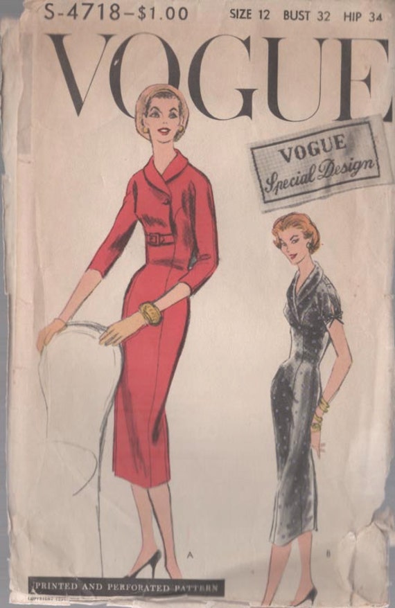1950s shawl collar dress