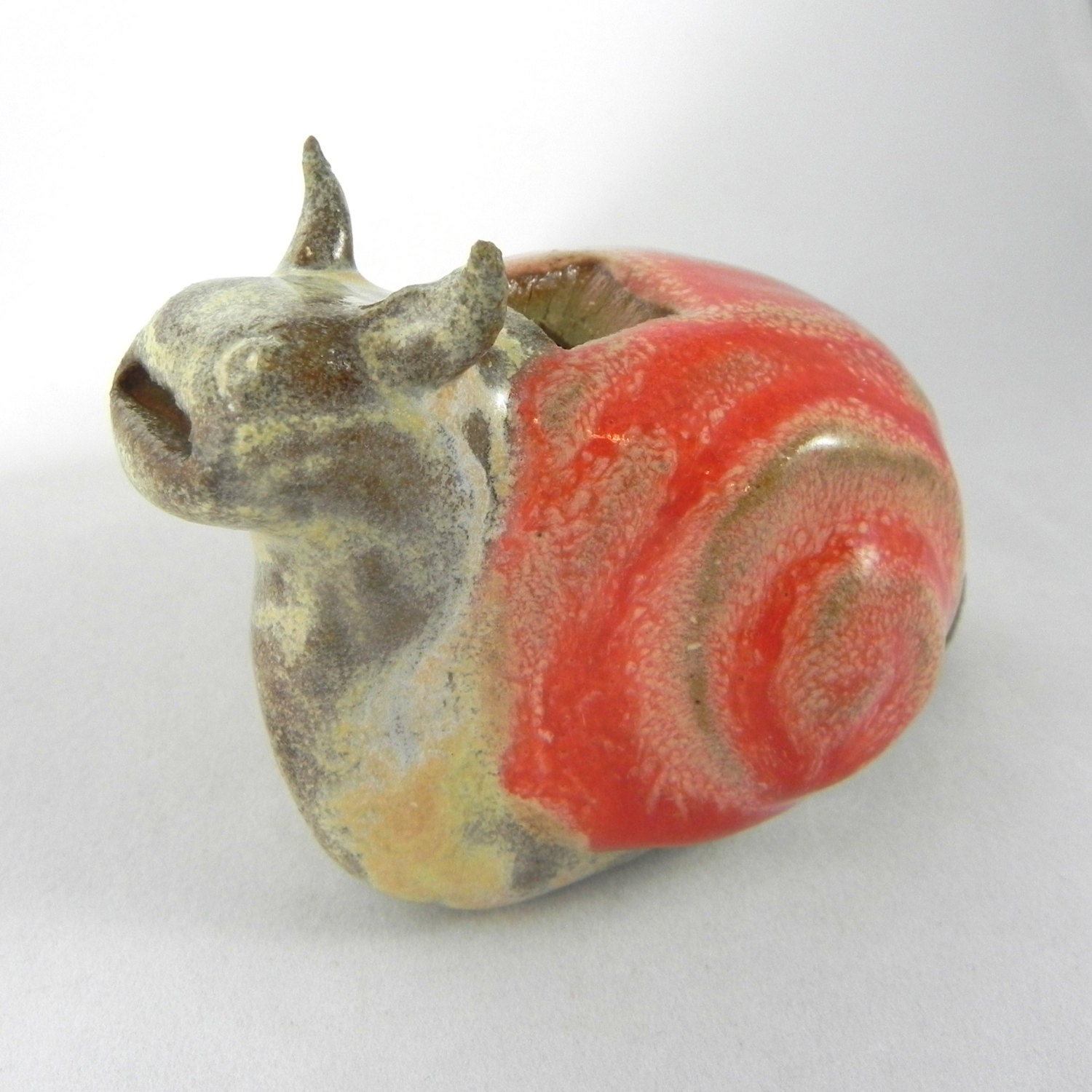 Stoneware Whistle Snail Clay Whistle Snail Stoneware by sagerocky