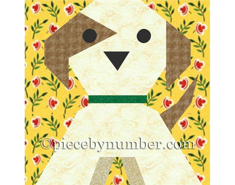Puppy Dog quilt block paper piecing quilt patterns PDF quilt