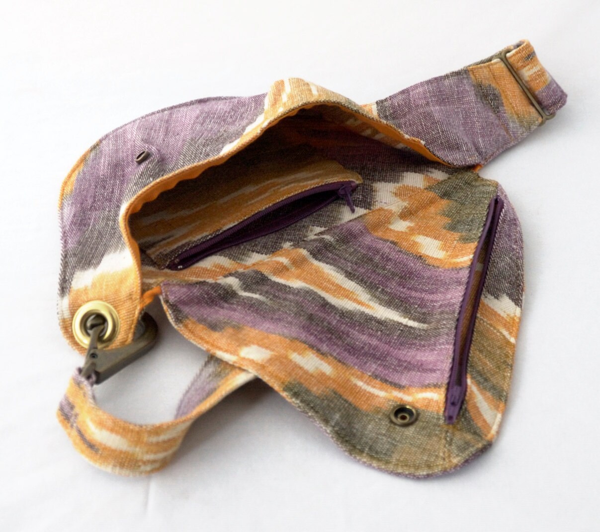 Cotton Belt Bag in Yellow and Purple Fanny Pack