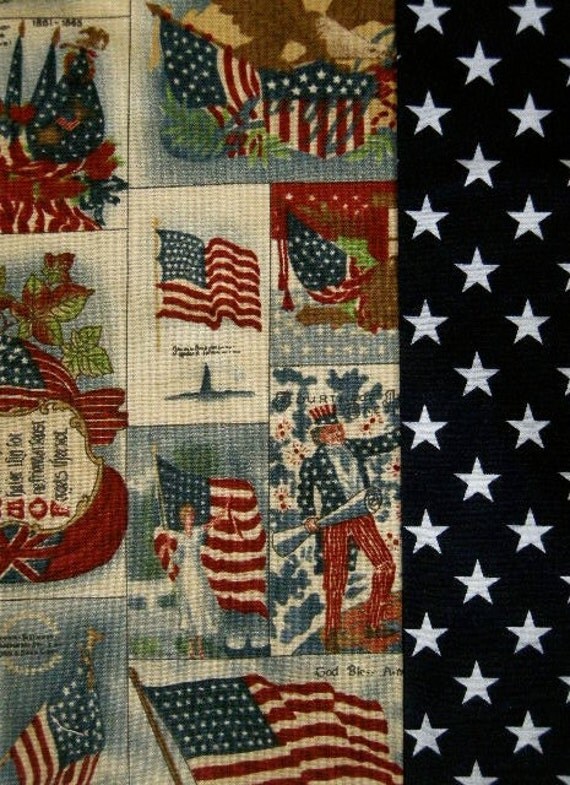 Retro Americana Patriotic Fabric 5 FQ Bundle F101