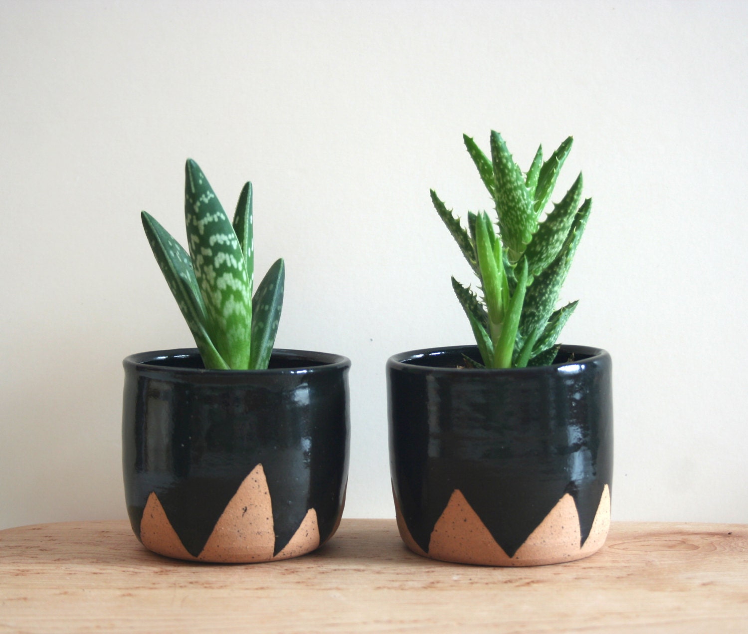 Black Mountain Planters set of two small speckled 