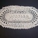 Handmade Crocheted Cotton Doily in Ecru Oval Shape 5" x 10 1/4", Crochet Doily CLEARANCE
