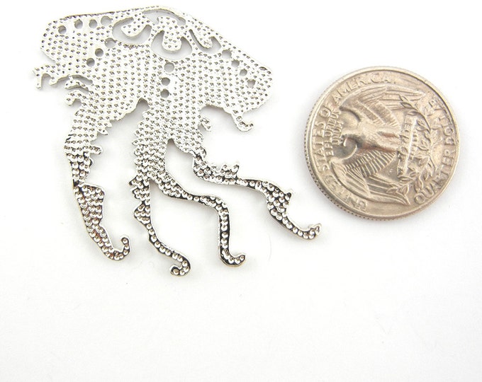 Silver-tone Cut-Out Jellyfish Pendant