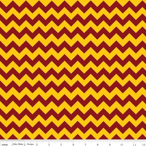 Maroon and Gold / Yellow Small Chevron C400-03 from by hootcouture