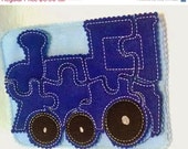 Christmas in July Sale Blue Train felt puzzle with template carry case Felt Puzzle game Perfect for party favors, school treats busy bags o Il_170x135