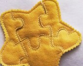 Christmas in July Sale Yellow Star Felt Puzzle Perfect for party favors, school treats busy bags or quiet books Il_170x135