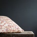 Vintage Accent Pillow,1960s Chic, Orange Brocade Fabric Fall Decor Autumn Flowers