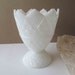 Ornate Vintage EO Brody Milk Glass Footed Vase