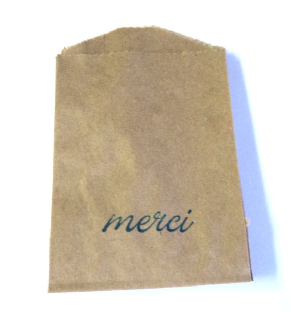 Gift Brown  Paper 7 Pieces kraft Kraft Bags Small Bags Merci paper bags small brown