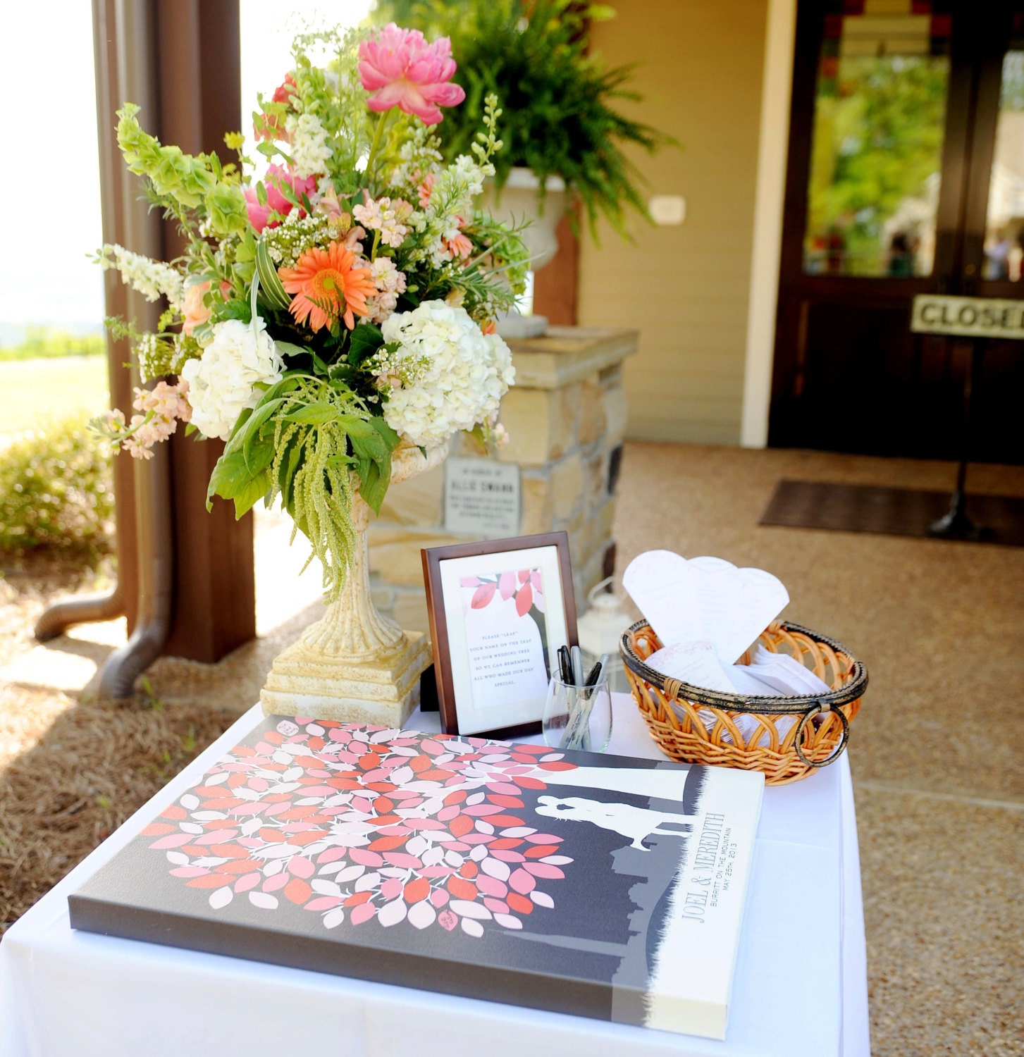 Canvas Wedding Tree Guest Book // Personalized Skyline