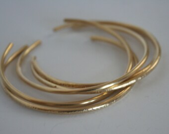 Set of Five Brass Stacking Cuff Bracelets, Bangle Set, Gold Bracelets, Hammered Cuffs, Hammered Bracelets, Minimal cuffs, Set of Cuffs