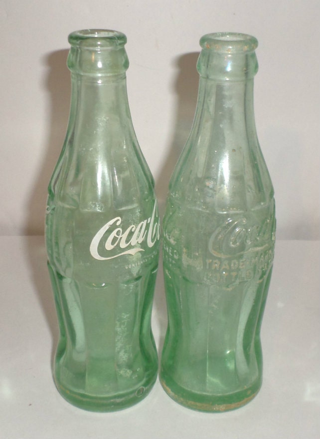 Vintage Green Coke Bottles Green Glass Bottles Coke A Cola