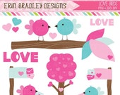 50% OFF SALE Valentines Day Clipart Commercial Use Love Birds Clip Art Graphics Il_170x135