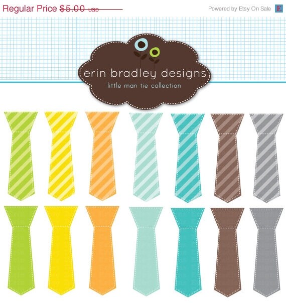 50% OFF SALE Little Man Ties Clipart Clip Art Personal and Commercial Use Digital Designs Il_570xn