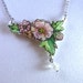 Cleanse Sale OOAK Hand Drawn Flowers Necklace Pendant, Original Wearable Art