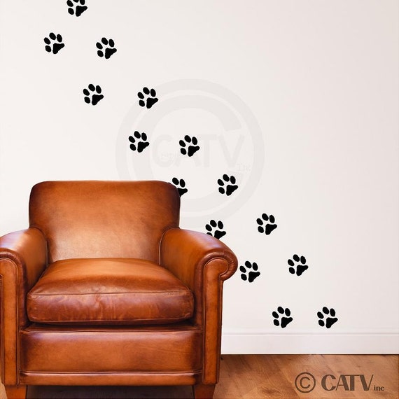 Vinyl decals Set of 20 Paw Prints vinyl lettering art decal wall ... Vinyl decals Set of 20 Paw Prints vinyl lettering art decal wall ...