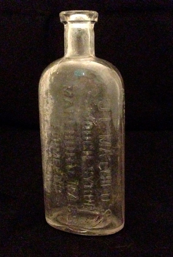 Items similar to Antique J. L. Mathieu's Cough Syrup Bottle from the ...