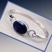So BLUE--Sterling Silver Sodalite Stone Delicate Bangle Bracelet,Mexico,Vintage Jewelry,Women