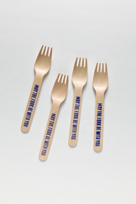 May The Fork Be With You- 20 Wooden Forks - Star Wars Il_570xn