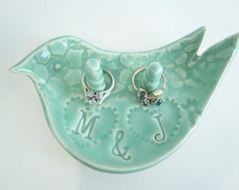 Ring holder, Ring dish, Custom ring dish, ceramic engagement ring bowl Gift for Bride, Made to Order