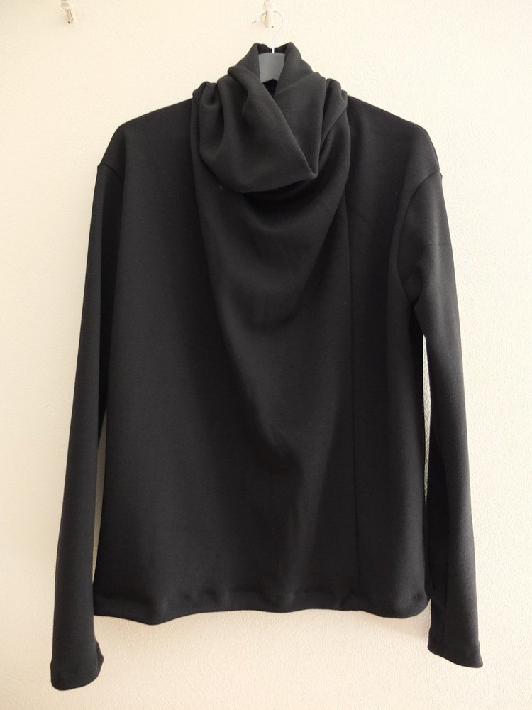 Mens Black Jumper. Draped front and cowl neck jumper. by URBANDON