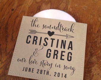 Personalized cd sleeve wedding favor