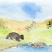 ACEO Orig Watercolor Bear Country
