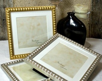 7x7 inch Frame With Mat For a 5x5 Image in Silver or Gold Boules/Weddings/Office Desktop/Instagram Square Photo Frame 7x7 inch/5x5 inch
