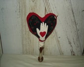 Heart N Hand Wool Pin Cushion, Pincushion, Pinkeep, Pinpoke, Heart, Valentine's Day, Sewing Needful, Ofg, Faap, Hafair