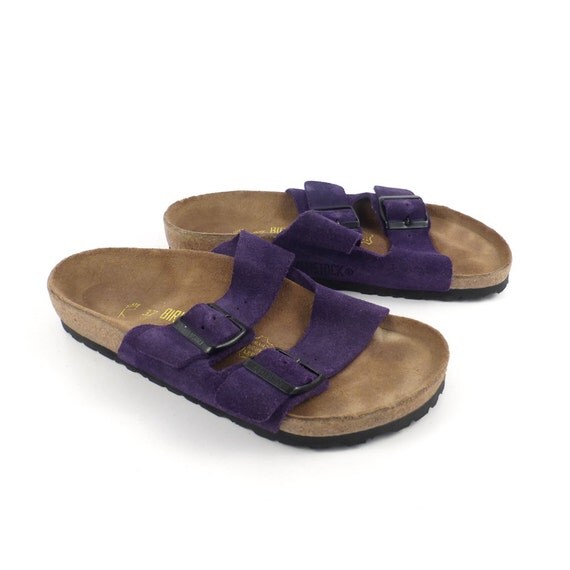 Birkenstock Sandals Vintage 1990s Arizona Purple Suede Women's Euro ...