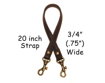 20" (inch) Length - Genuine Leather Purse/Bag Strap - .75" (inch) Wide - Your Choice of Leather and Hardware Style - Made to Order