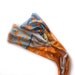 Hand painted scarf. Ginkgo leaves scarf in tangerine orange, grey and taupe. Long fashion scarf paint by hand. Christmas gift for mom