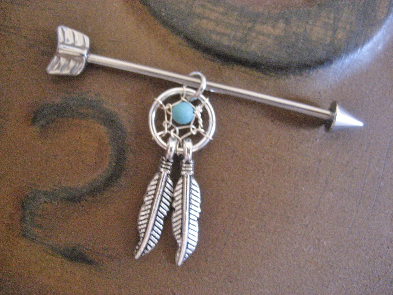 industrial arrow earring