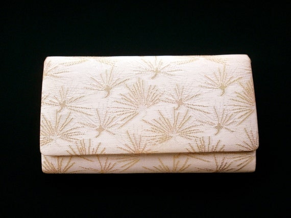 Vintage Japanese Kimono Bridal Clutch Bag Gold Purse