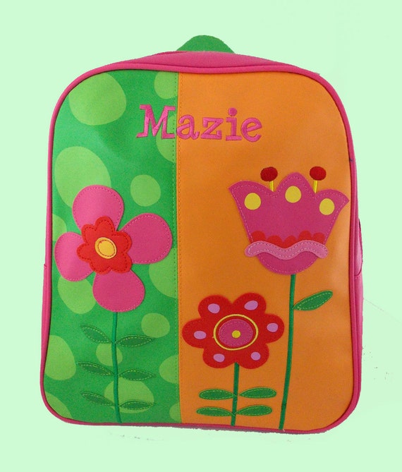 Personalized Child's Stephen Joseph GoGo Backpack FLOWERS Themed Bag-Monogramming Included